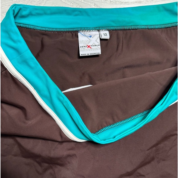 Swim bottoms, brown/teal swim bottom size 12 - Picture 3 of 4